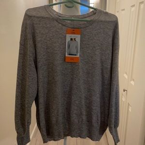 Ella Moss lightweight gray & multi sweater NWT